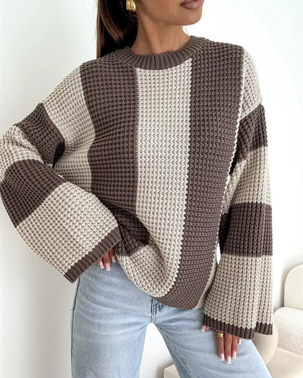 Color Block Long Sleeve Sweater