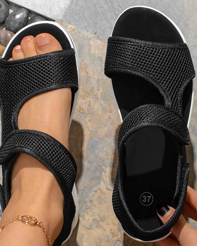 Mesh Platform Cutout Sandals