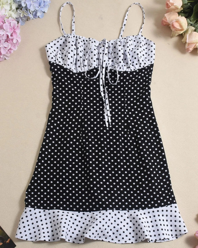 Polka Dot Ruffled Hem Dress