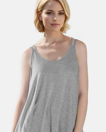 Basic Bae Bamboo Scoop Neck Double Spaghetti Straps Cami
