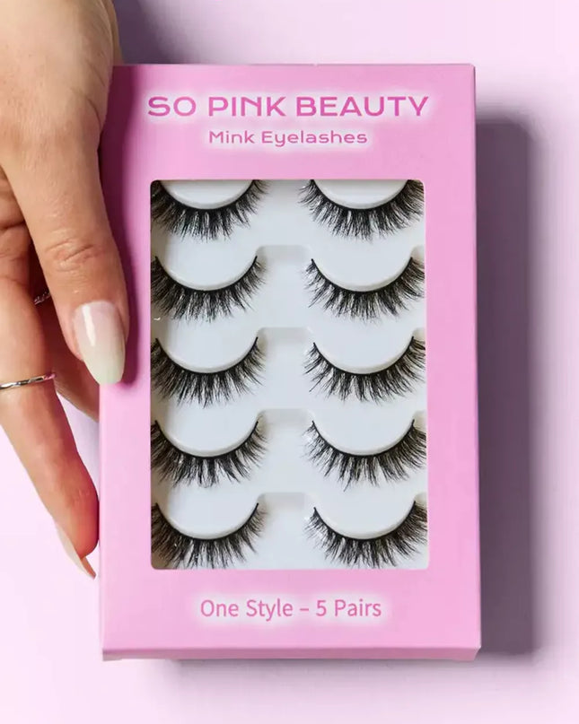 SO PINK BEAUTY Mink Eyelashes 5 Pairs 