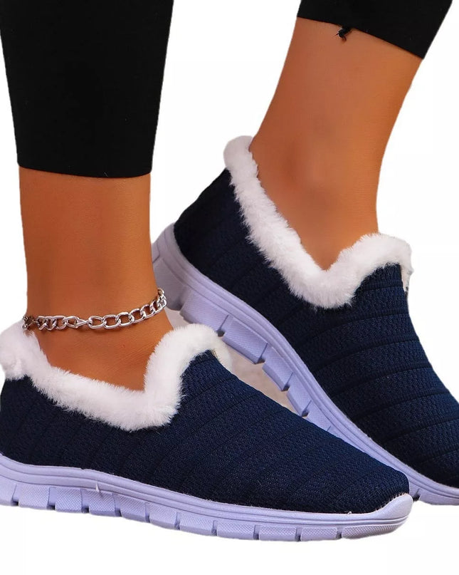 Breathable Mesh Fuzzy Slip-Ons