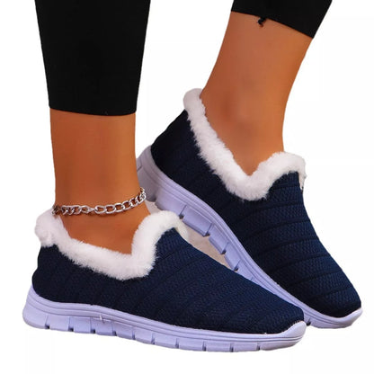 Breathable Mesh Fuzzy Slip-Ons