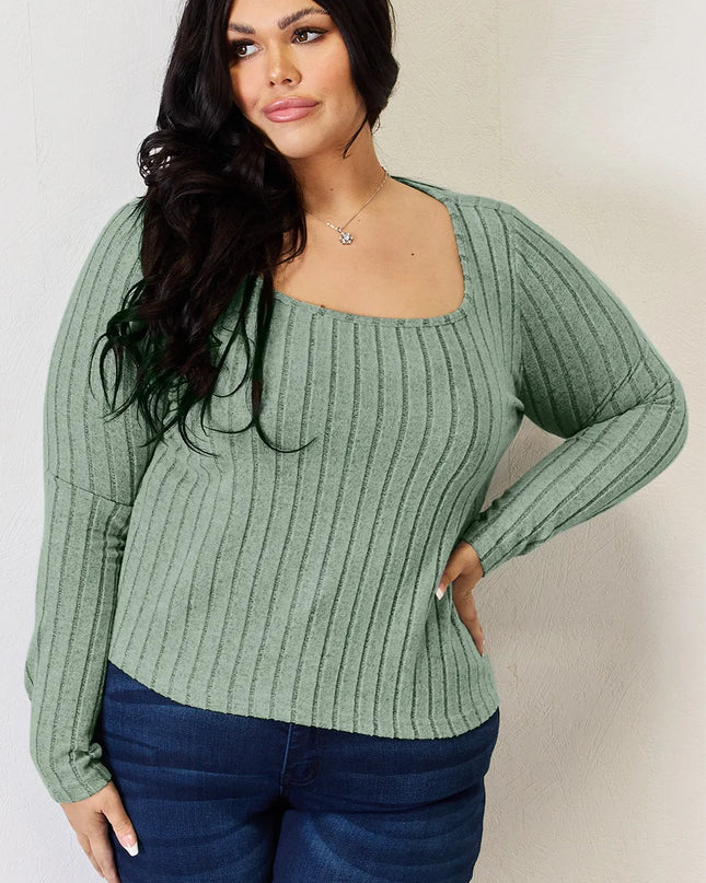 Basic Bae Full Size Ribbed Long Sleeve T-Shirt