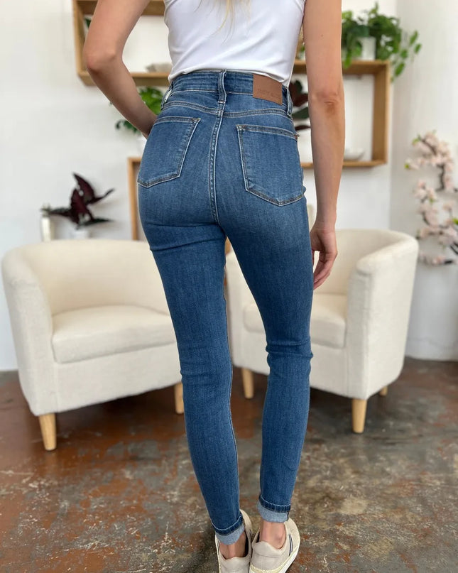 Judy Blue Full Size Cuffed Hem Skinny Jeans