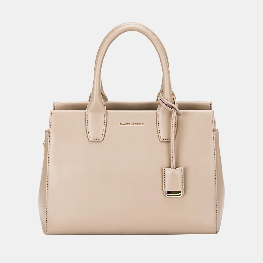 David Jones PU Leather Handbag Gravel One Size