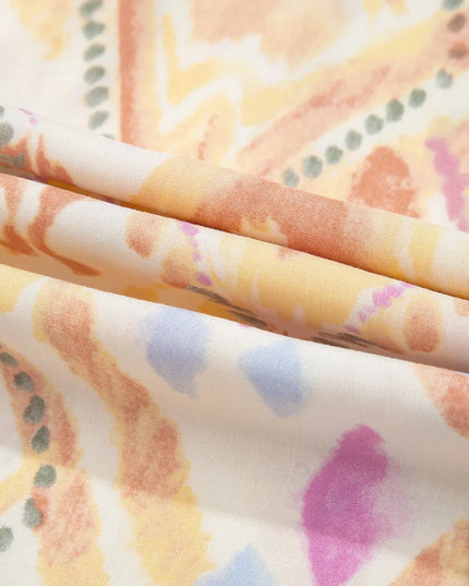 Printed Half Sleeve Shirred High Waist Maxi Dress