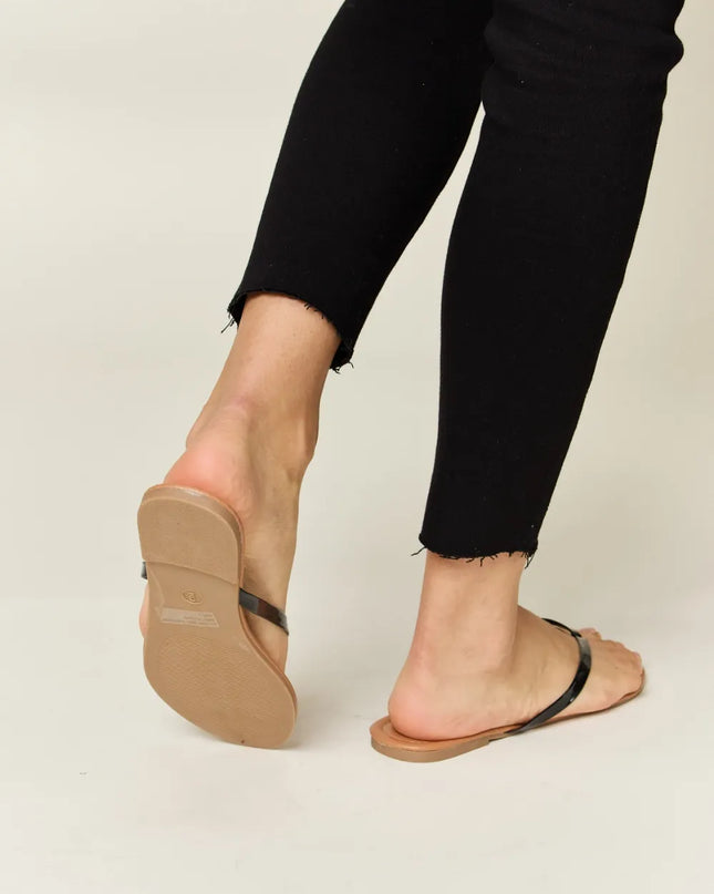 WILD DIVA PU Leather Open Toe Sandals