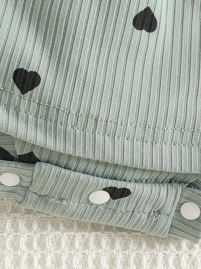 Children's Heart Print Dress & Headband Set