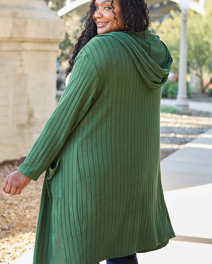 Basic Bae Full Size Hooded Sweater Cardigan