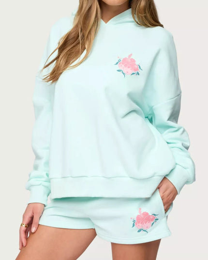 Drop Shoulder Graphic Hoodie with Kangaroo Pocket