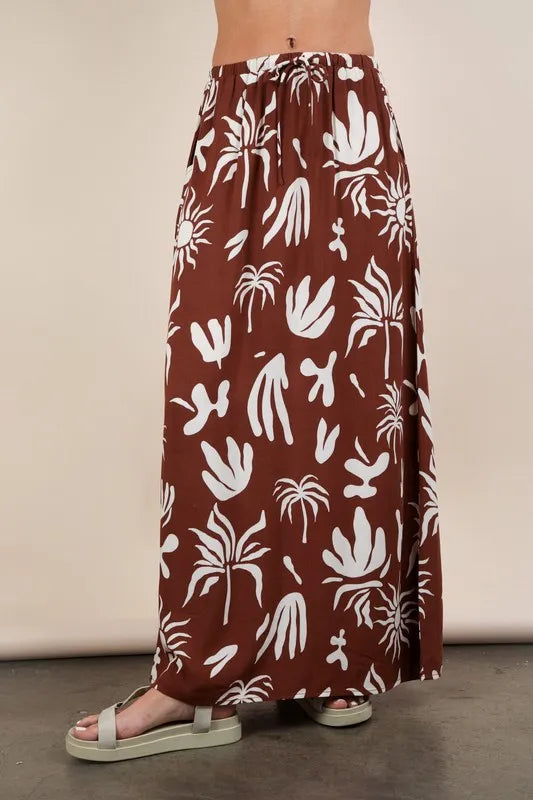 VERY J Printed Resort Midi Skirt