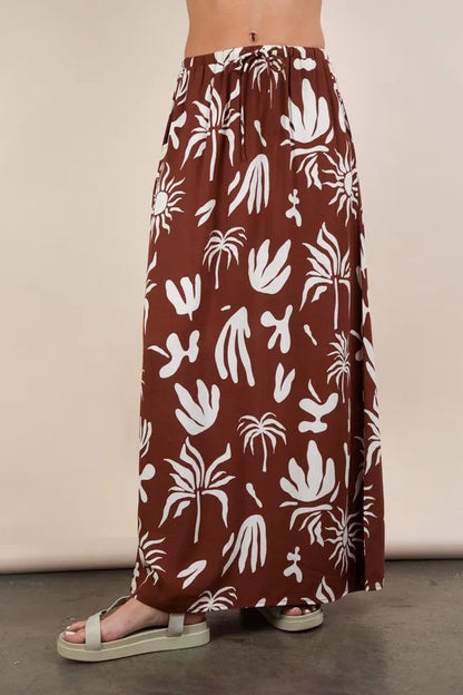 VERY J Printed Resort Midi Skirt