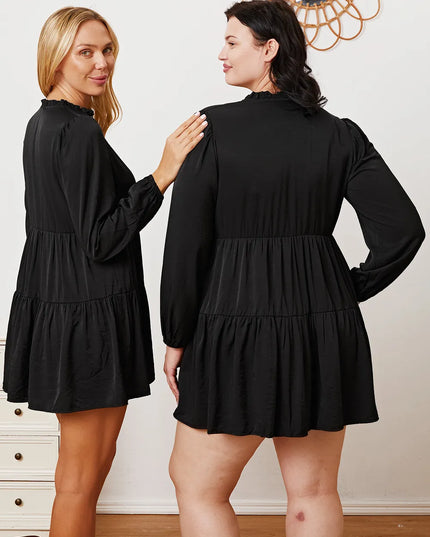 Ruffled Button Up Long Sleeve Tiered Shirt