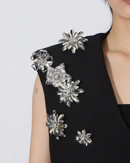 Flower Sleeveless Vest and Skirt Set