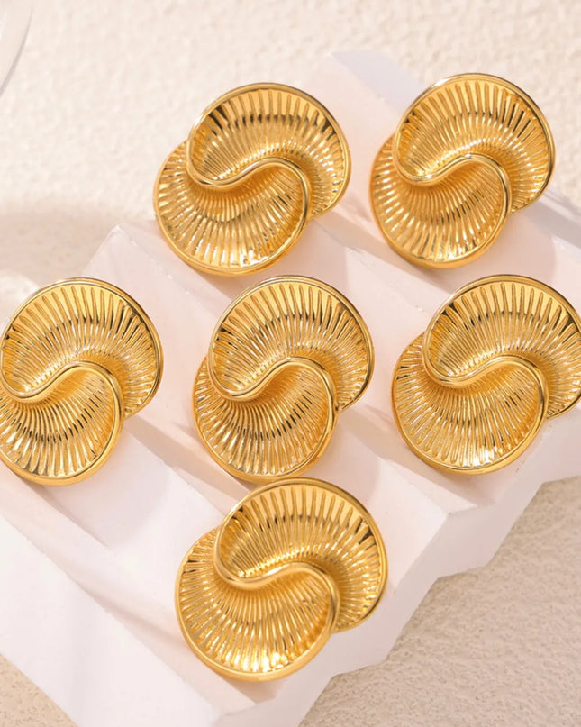 Titanium Steel Spiral Stud Earrings 