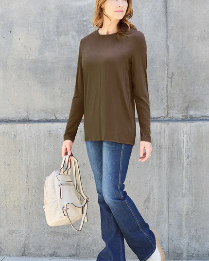 Basic Bae Full Size Round Neck Long Sleeve Top
