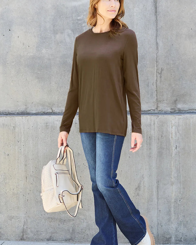 Basic Bae Full Size Round Neck Long Sleeve Top