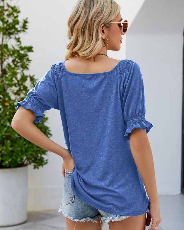 Short Flounce Sleeve Top