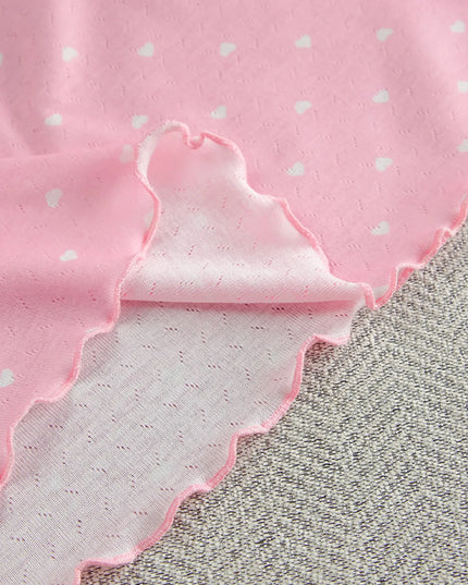 Polka Dot Round Neck Top and Pants Lounge Set