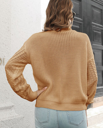 Cable-Knit Turtleneck Sweater