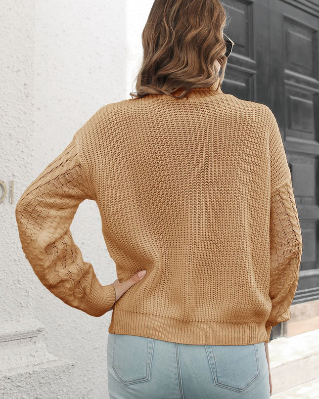 Cable-Knit Turtleneck Sweater