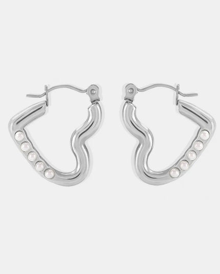 Stainless Steel Heart Earrings 