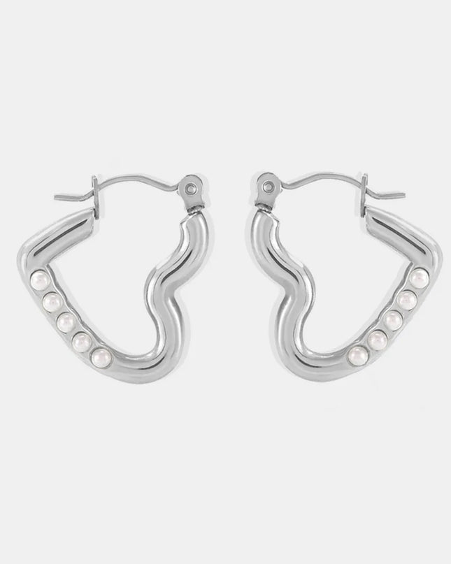 Stainless Steel Heart Earrings 