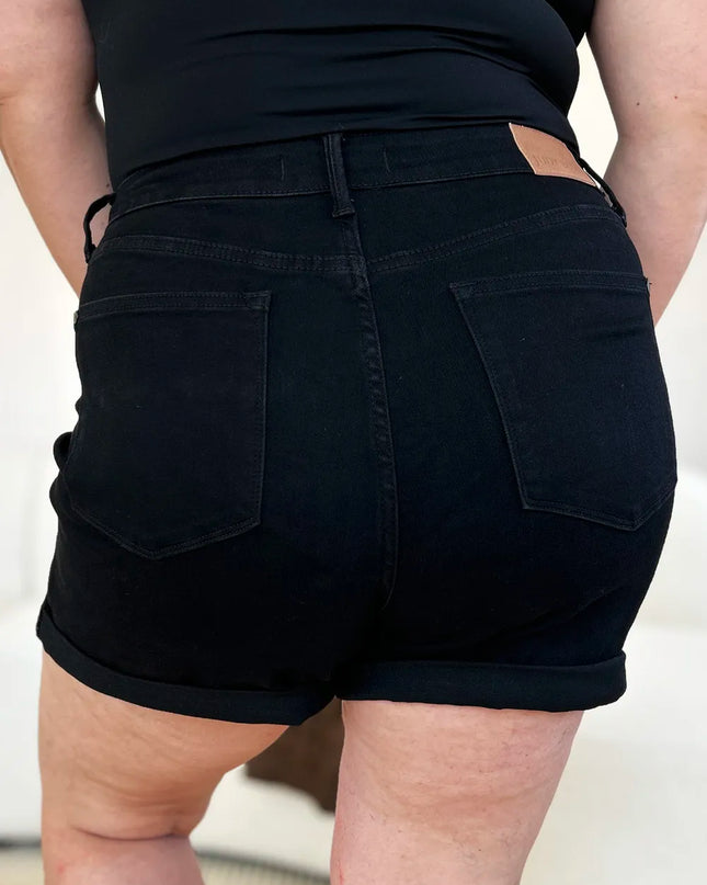 Judy Blue Full Size High Waist Tummy Control Cuffed Denim Shorts