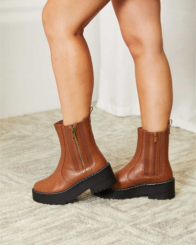 Forever Link Side Zip Platform Boots