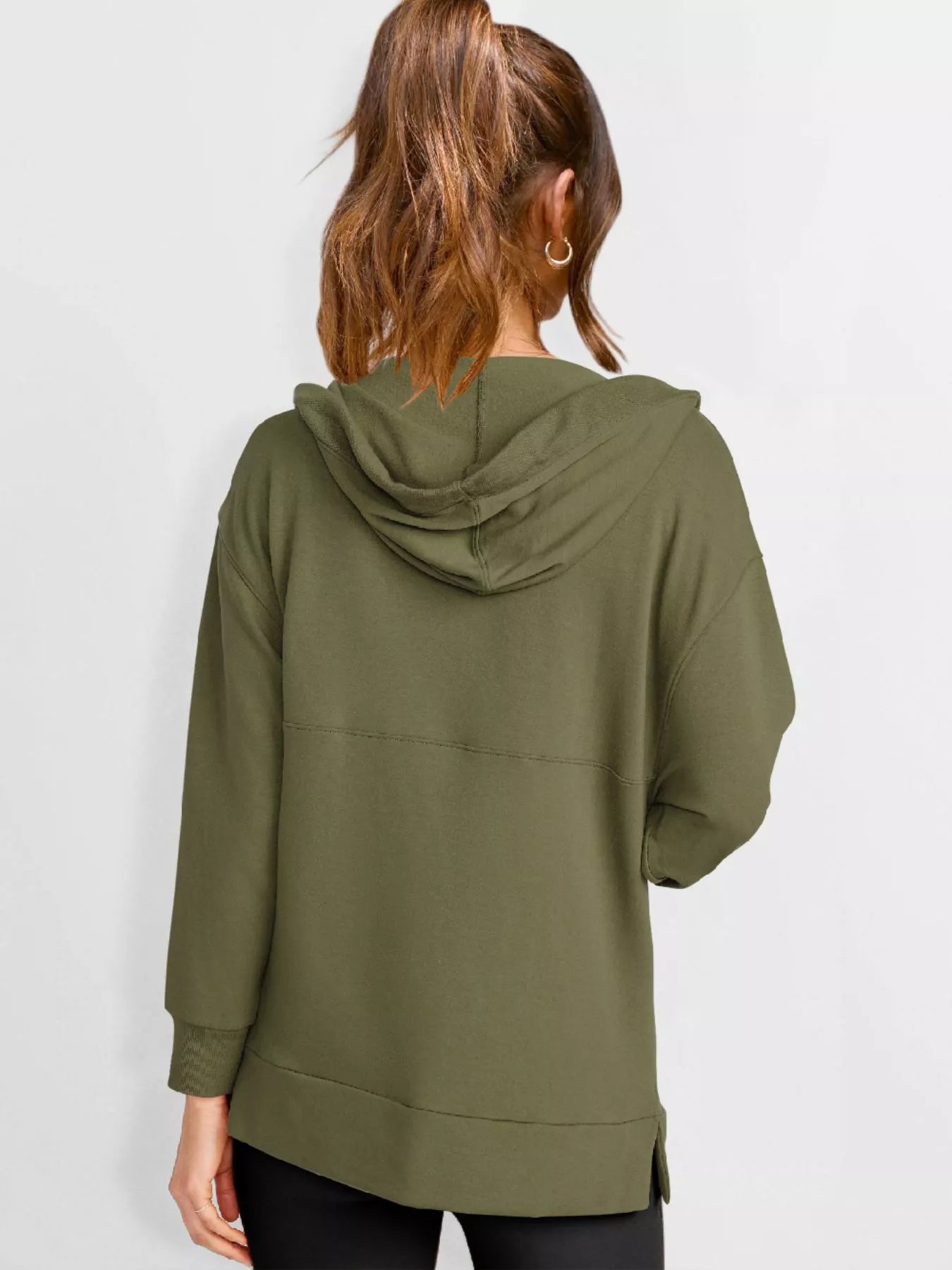 Drawstring Kangaroo Pocket Long Sleeve Hoodie