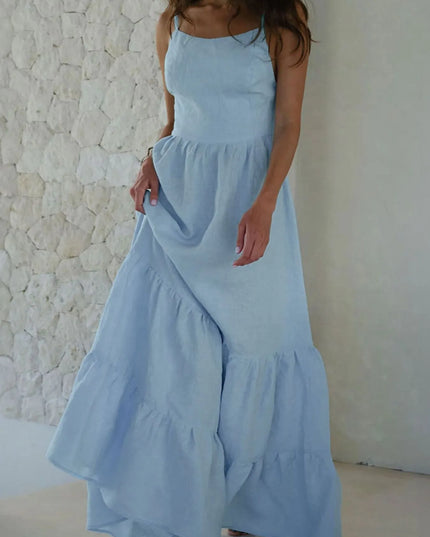 Tiered Maxi Cami Dress with Ruffled Hem