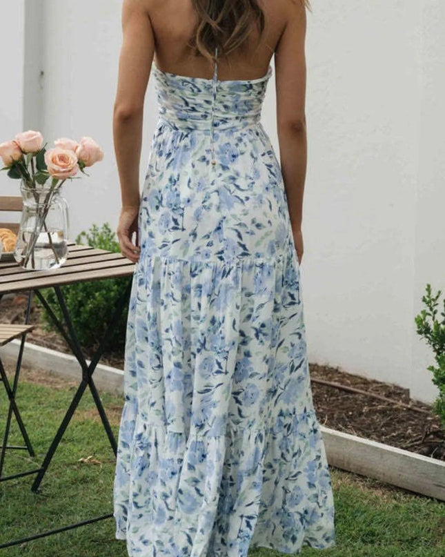 Printed Halter Neck Cami Dress