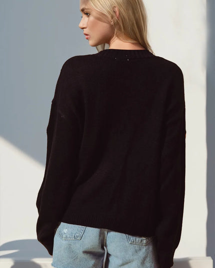 Double Take Full Size Pumpkin Button Up Long Sleeve Cardigan