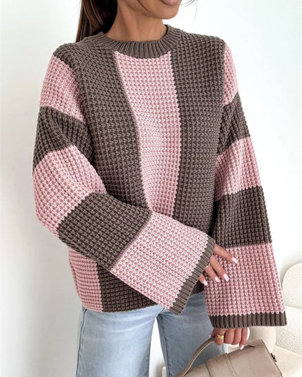 Color Block Long Sleeve Sweater