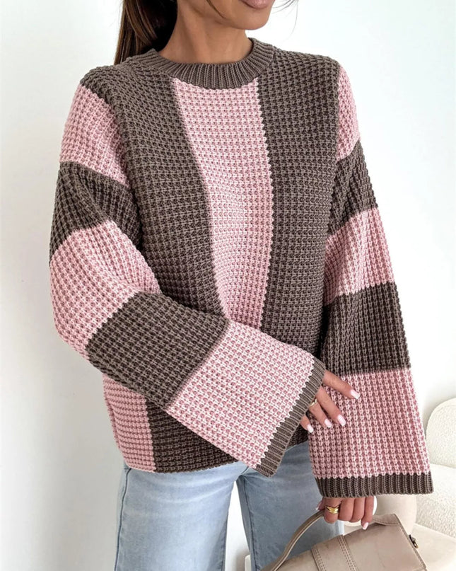 Color Block Long Sleeve Sweater