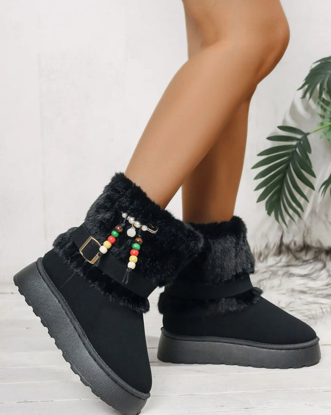 Round Toe Platform Boots