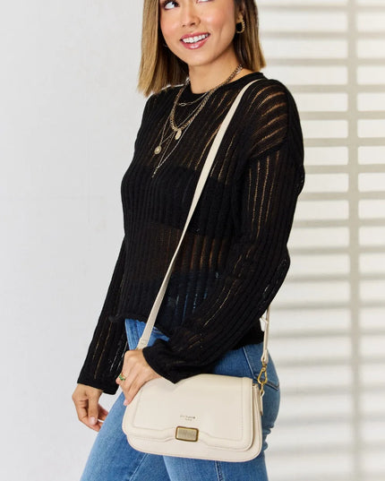 David Jones PU Leather Crossbody Bag CREAMY WHITE One Size