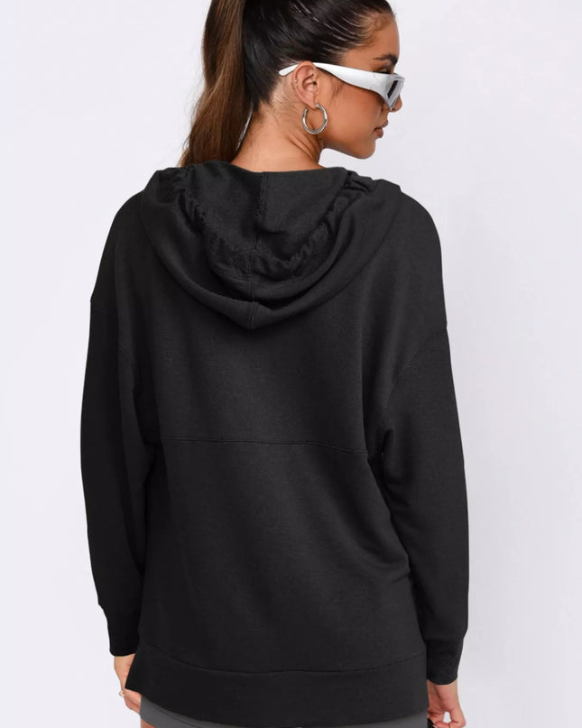 Drawstring Kangaroo Pocket Long Sleeve Hoodie