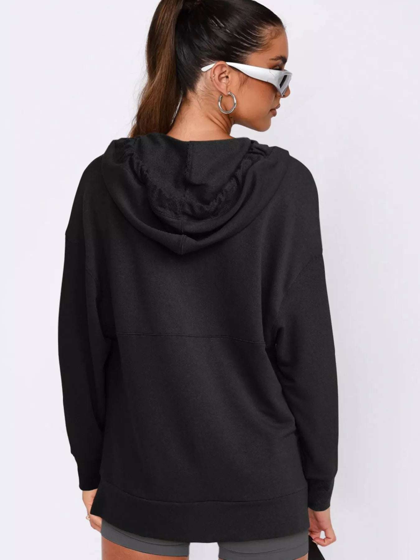 Drawstring Kangaroo Pocket Long Sleeve Hoodie
