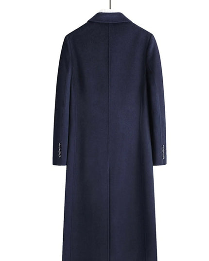 Men's Plus Size Double-Breasted Long Wool Coat