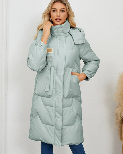 Long Sleeve Longline Hooded Winter Coat
