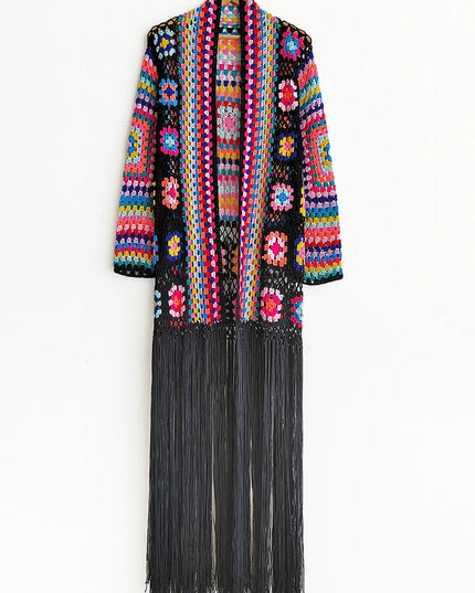 Fringe Tied Long Sleeve Cardigan