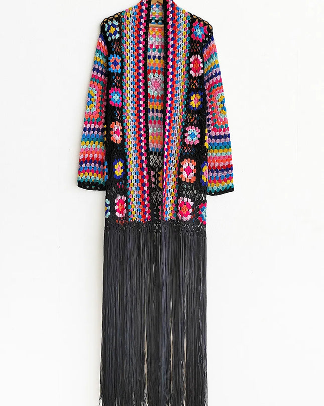 Fringe Tied Long Sleeve Cardigan