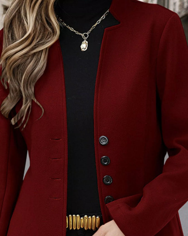 Button Up Long Sleeve Coat