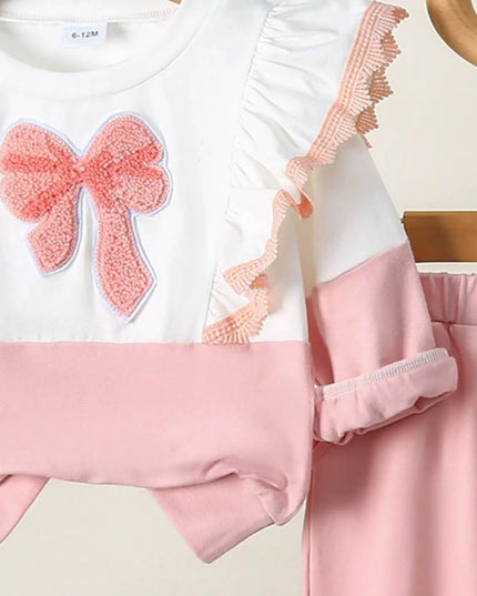 Children's Flower Long Sleeve Top and Pants Set