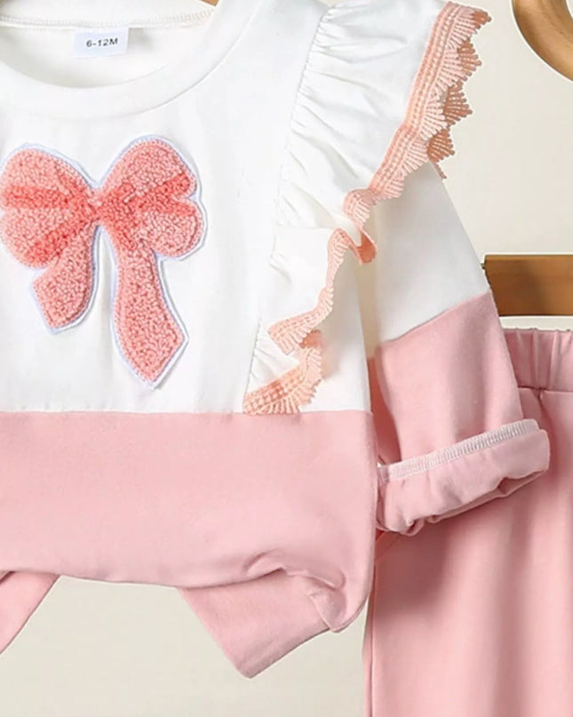 Children's Flower Long Sleeve Top and Pants Set