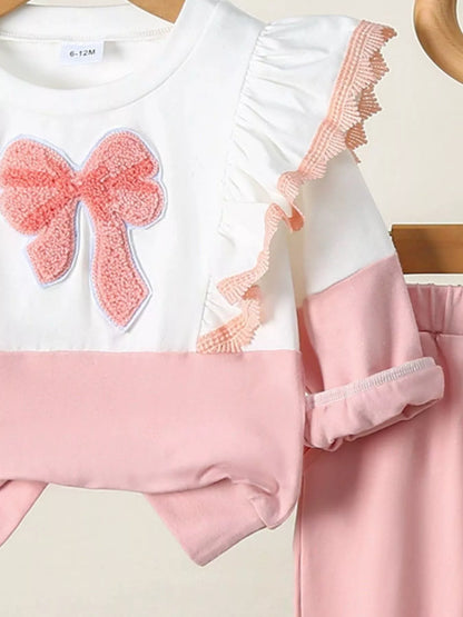 Children's Flower Long Sleeve Top and Pants Set