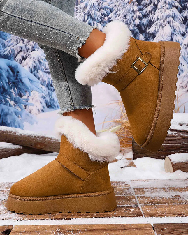 Round Toe Platform Boots