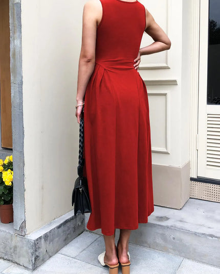 V-Neck Midi Tank Dress